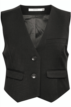 Gestuz Vest - PaulaGZ waistcoat, Black